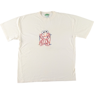古着 SESAME STREET セサミストリート エルモ キャラクター刺繍Tシャツ メンズXL /eaa450962(Tシャツ/カットソー(半袖/袖なし))