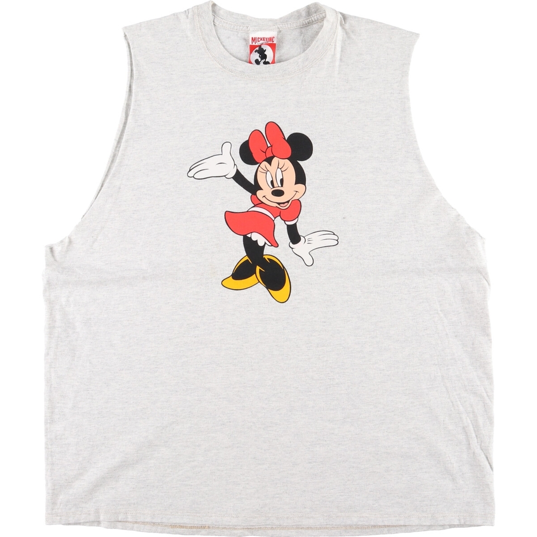 古着 90年代 MICKEY INC MINNIE MOUSE ミニーマウス  カットオフ キャラクタープリントTシャツ メンズXL ヴィンテージ /eaa450964 メンズのトップス(Tシャツ/カットソー(半袖/袖なし))の商品写真