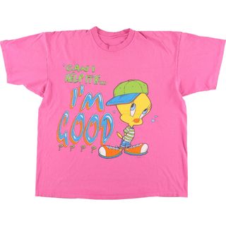 古着 90年代 ルーニーテューンズ LOONEY TUNES ルーニーテューンズ トゥイーティー キャラクタープリントTシャツ メンズXL ヴィンテージ /eaa450969(Tシャツ/カットソー(半袖/袖なし))