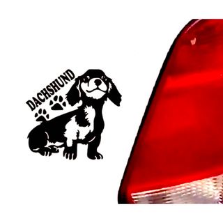 犬 ダックスフンド ダックス ステッカー おしゃれ かわいい ドレスアップ 黒(犬)