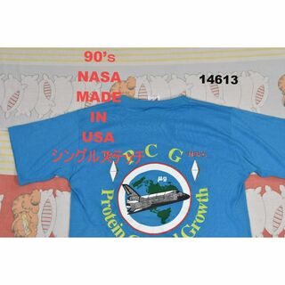 ミリタリー(MILITARY)のNASA 90’ｓ Tシャツ t14597 USA製 USMLシングルステッチ(Tシャツ/カットソー(半袖/袖なし))