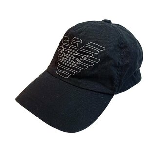 エンポリオアルマーニ スナップバック キャップ 帽子 ロゴ プリント 黒 