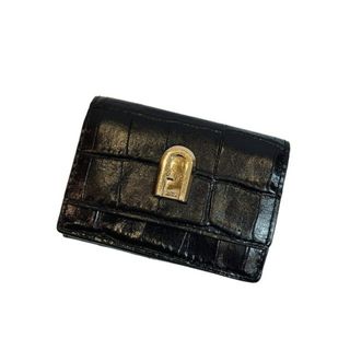 フルラ(Furla)のフルラ FURLA コンパクト 三つ折り財布 クロコ型押し PCW5ACO 黒 (財布)