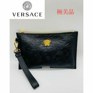 ヴェルサーチ(VERSACE)の【VERSACE】極美品 メドゥーサ バロッコモチーフクラッチバッグ ブラック(セカンドバッグ/クラッチバッグ)