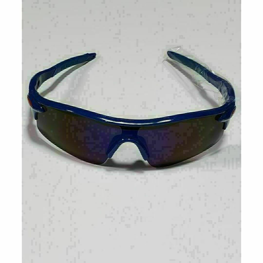 スポーツサングラス UV400 軽量 紫外線カット サイクリング 青ミラー メンズのファッション小物(サングラス/メガネ)の商品写真