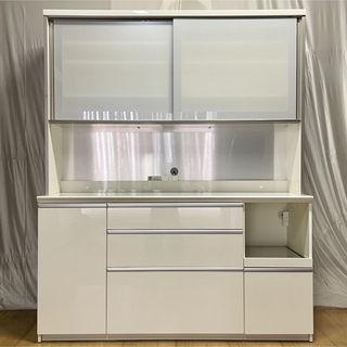 【パモウナ】キッチンボード W1600 パールホワイト (2019年製)