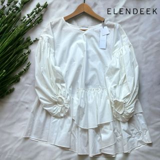 エレンディーク(ELENDEEK)の【新品タグ付き】ELENDEEK エレンディーク　ブラウス　シャツ　ホワイト(シャツ/ブラウス(長袖/七分))