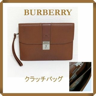 バーバリー(BURBERRY)のバーバリー☆鍵付きクラッチバッグ＊ノバチェック☆ブラウン(セカンドバッグ/クラッチバッグ)