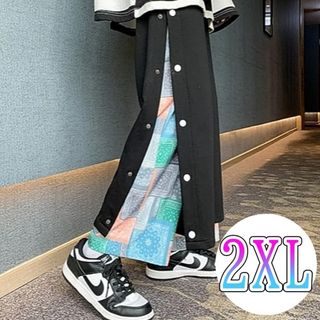 【ワイドパンツ】メンズ　パンツ　ゆったり　y2k　派手　夏　2XL　柄　個性(その他)