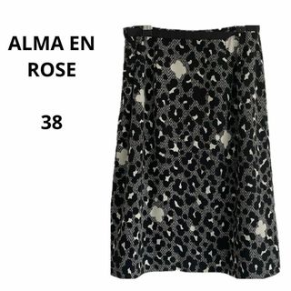 ハナエモリ(HANAE MORI)のALMA EN ROSE アルマアンローズ ハナエモリ スカート 38 おしゃれ(ひざ丈スカート)