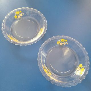 Pyrex - 昭和レトロ　イワキガラス　パイレックス　花柄　耐熱皿　２枚セット