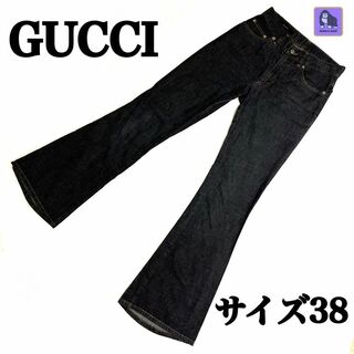 Gucci - GUCCI ブーツカットデニムパンツ　フレアデニム　ダークグレー　サイズ38