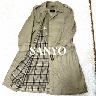 SANYO - SANYO ステンカラーコート トレンチ　チェック ライナー 玉虫色 チェック