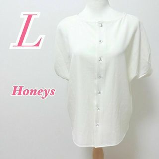 HONEYS - Honeys　ハニーズ　半袖ブラウス　きれいめコーデ　オフィスカジュアル