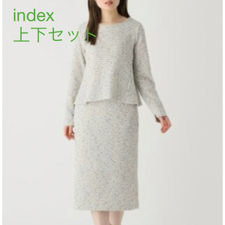 index  ツイードジャージプルオーバー　スカート　セットアップ(カットソー(長袖/七分))
