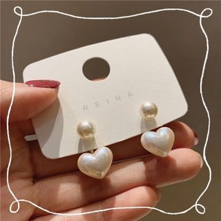 レディース  ピアス アクセサリー パール きれいめ ハート(ピアス)