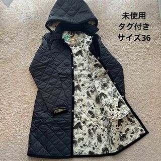 LAVENHAM - 【未使用】LAVENHAM キルティングジャケット ロング丈 36 ブラック