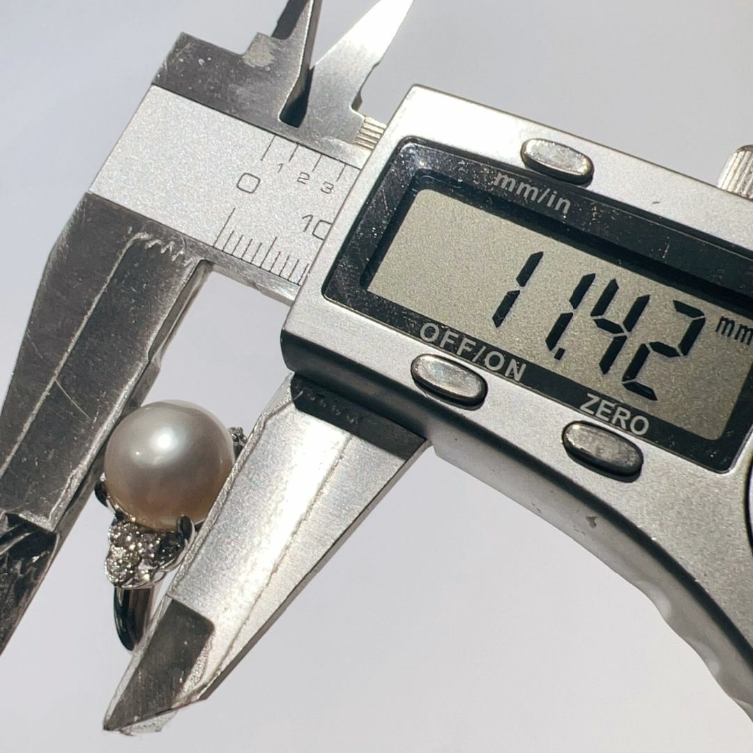 Pt900 白蝶 南洋 パール ダイヤリング 11mm D0.25ct 10g リング Pt900 白蝶 南洋 パール ダイヤリング 11mm D0.25ct 10g リング