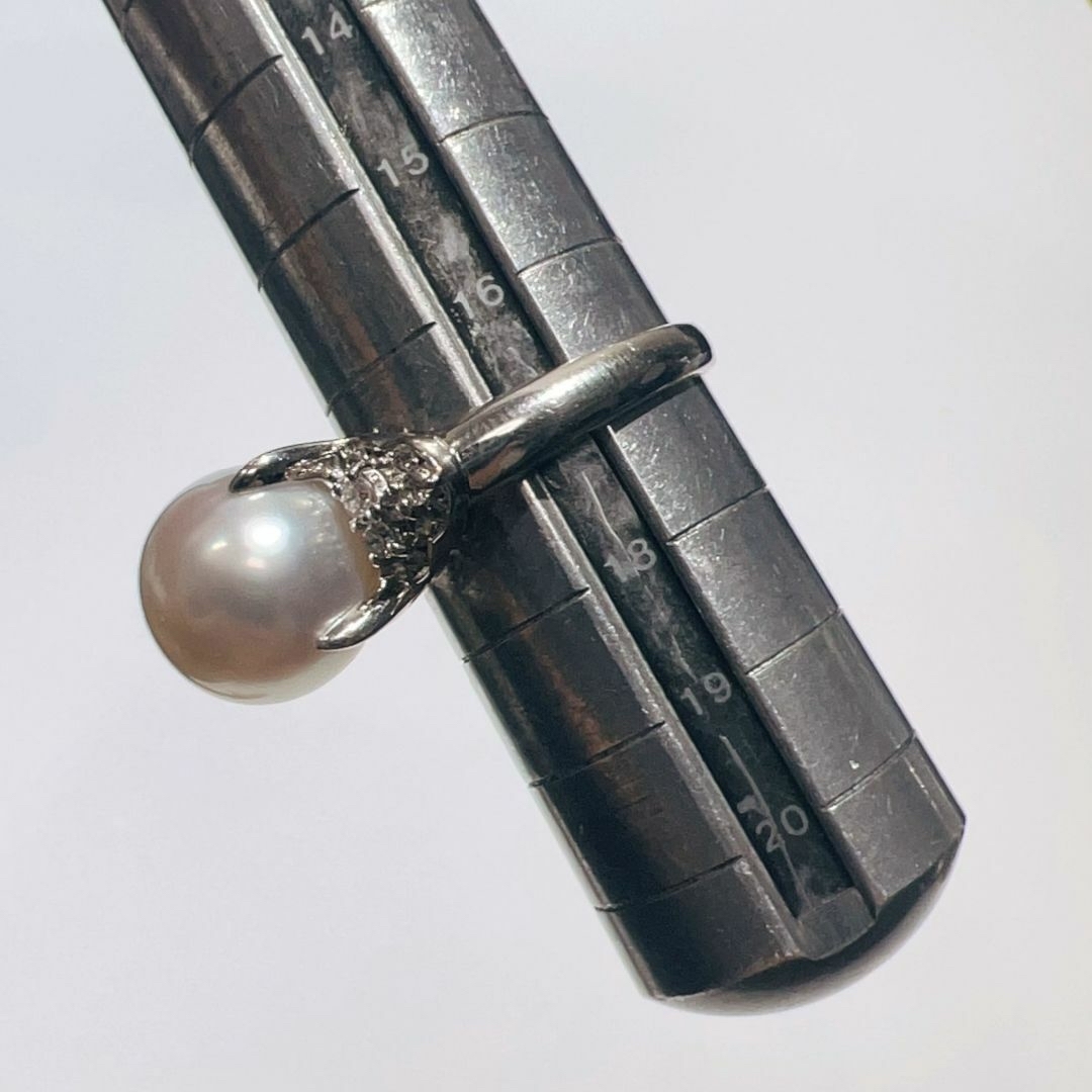 Pt900 白蝶 南洋 パール ダイヤリング 11mm D0.25ct 10g リング Pt900 白蝶 南洋 パール ダイヤリング 11mm D0.25ct 10g リング