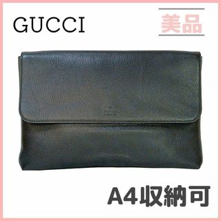 グッチ(Gucci)のグッチ クラッチバッグ PCケース レザー ブラック メンズ 男女兼用(セカンドバッグ/クラッチバッグ)