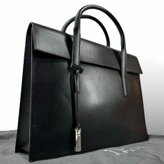 ディオールオム(DIOR HOMME)の希少 Dior Homme ブリーフケース ビジネスバッグ A4 レザー 黒(ビジネスバッグ)