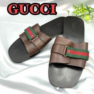 Gucci - GUCCI グッチ シェリーライン フラット サンダル ２４㎝ レザー 0058