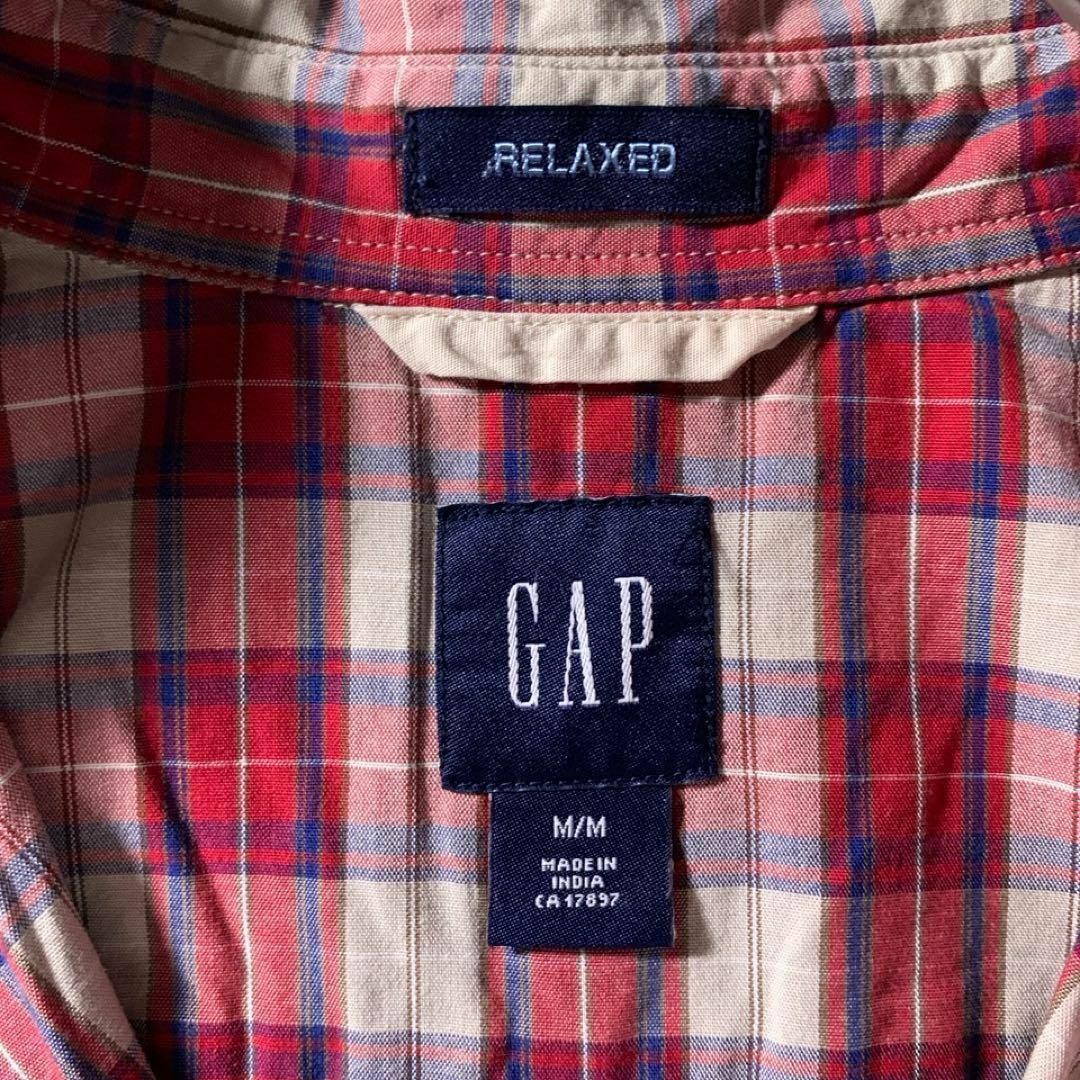 GAP(ギャップ)の古着 OLD GAP オールドギャップ チェック シャツ 長袖 赤 グランジ メンズのトップス(シャツ)の商品写真