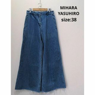 ミハラヤスヒロ(MIHARAYASUHIRO)のMIHARA YASUHIRO ワイドデニムパンツ レディース 38 カットオフ(デニム/ジーンズ)