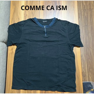 【COMME CA ISM】ハーフジップ半袖Tシャツ 