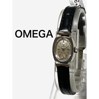 オメガ(OMEGA)の極美品！　OMEGA オメガ　カットガラス　手巻き　ベルト新品　レディース腕時計(腕時計)