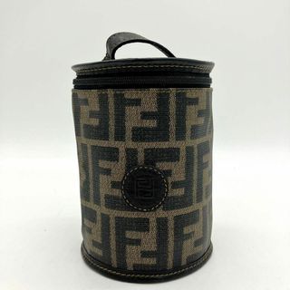 フェンディ(FENDI)の希少筒形【FENDI】ポーチ　バニティ　ズッカ柄　PVC ブラウン　ブラック(その他)