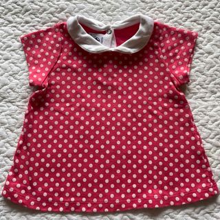 プチバトー(PETIT BATEAU)のプチバトー　ドット白襟Tシャツ(Ｔシャツ)