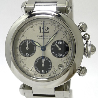 カルティエ(Cartier)のCartier パシャC クロノグラフ 自動巻き SS シルバー文字盤(腕時計(アナログ))