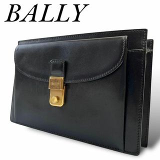 バリー(Bally)のBALLY バリー クラッチバッグ セカンドバッグ フラップ 金ロゴ ブラック(セカンドバッグ/クラッチバッグ)