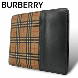 BURBERRY - BURBERRY 折り財布 ２つ折り ノバチェック 札入れ カード入れ グレー