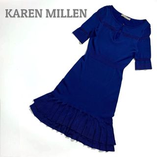 カレンミレン(Karen Millen)の【上質‼️ロイヤルブルー】カレンミレン　ワンピース　S M(ひざ丈ワンピース)