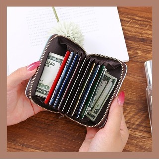 コンパクト♡　財布　カードケース　多機能　収納　軽量　シンプル　チェック(コインケース)