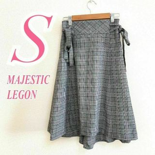 マジェスティックレゴン(MAJESTIC LEGON)のマジェスティックレゴン　フレアスカート きれいめ リボンポリエステル65%(ひざ丈スカート)