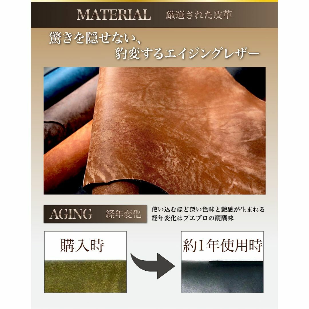 【色: オレンジ】[ブライゼル] 財布 メンズ 2つ折り イタリアンレザー 日本 メンズのバッグ(その他)の商品写真