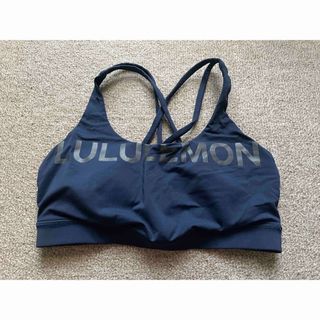 ルルレモン(lululemon)のルルレモン ロゴ入りブラトップ バッククロス サイズ8 紺 ネイビー(ヨガ)