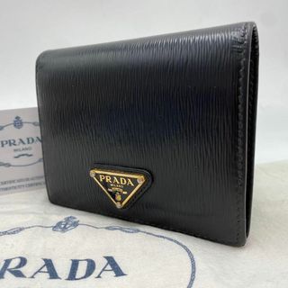 プラダ(PRADA)の現行✨美品　PRADA プラダ　二つ折り財布　ヴィッテロムーブ　レザー　三角ロゴ(財布)