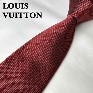 ルイヴィトン(LOUIS VUITTON)の極美品　LOUIS VUITTON モノグラム　LVロゴ　ネクタイ　レッド(ネクタイ)