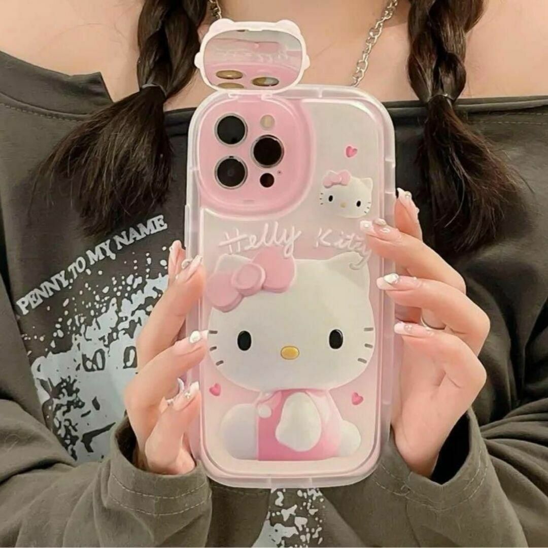 サンリオ - iphone13ケース キティちゃん ミラー付 スマホケース サンリオ - iphone13ケース キティちゃん ミラー付 スマホケース