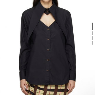 ヴィヴィアンウエストウッド(Vivienne Westwood)のVivienne Westwood 22AWラブハリスシャツ 黒 size 40(シャツ/ブラウス(長袖/七分))
