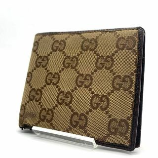 Gucci - GUCCI グッチ 折り財布 二つ折り ウォレット キャンバス レザー GG柄