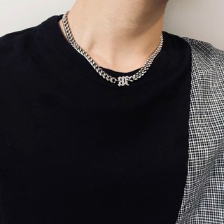 【売れ筋商品】シルバー　ネックレス　ロゴ　メンズ　チェーン　ヒップホップ　喜平(ネックレス)