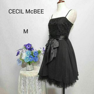 CECIL McBEE - セシル・マクビー　極上美品　ドレス　ワンピース　パーティー　Мサイズ　黒色