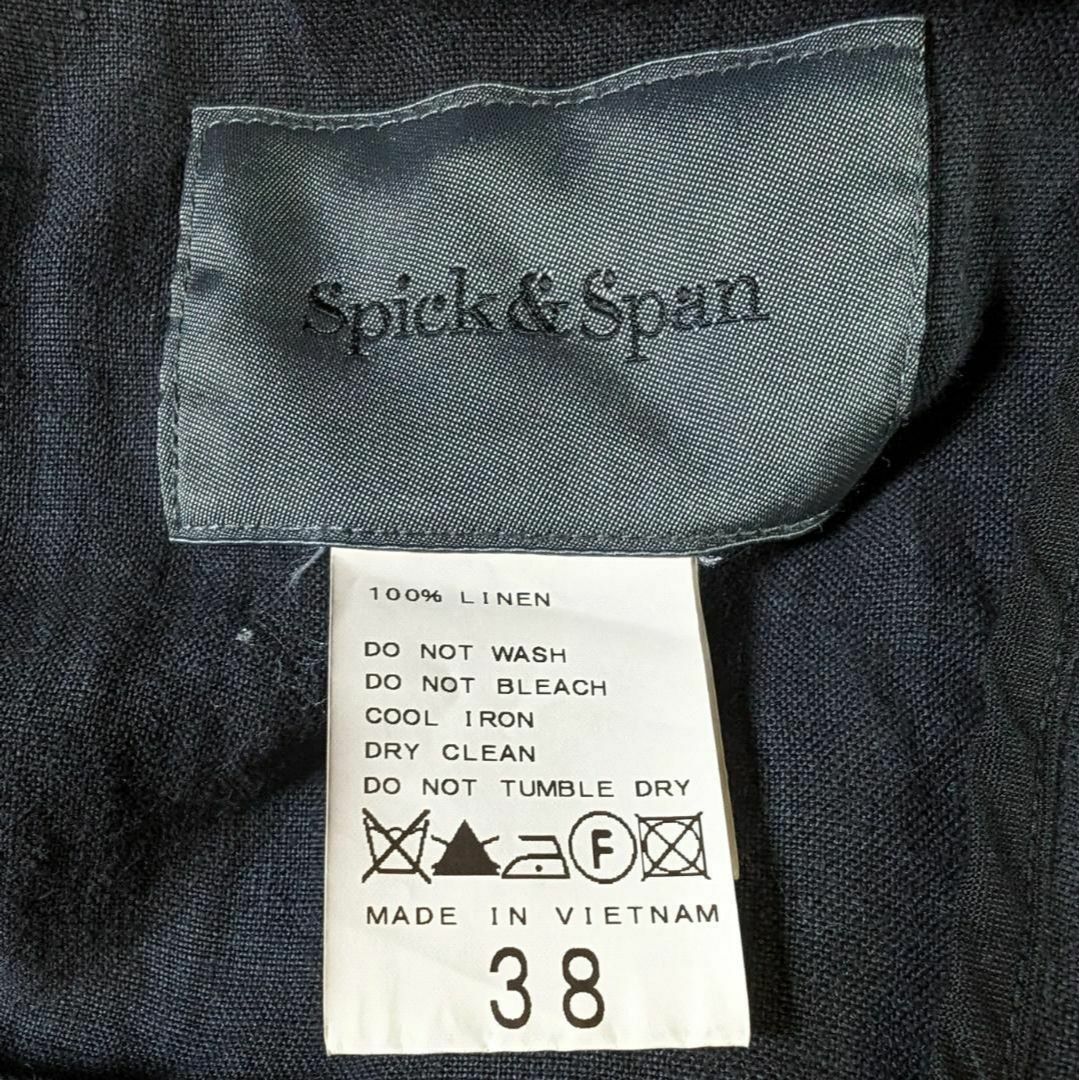 Spick & Span(スピックアンドスパン)の【スピックアンドスパン】テーラードジャケット　　麻100％　黒　38　M レディースのジャケット/アウター(テーラードジャケット)の商品写真