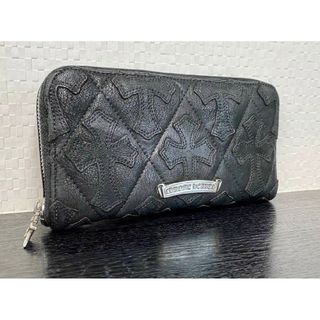 クロムハーツ(Chrome Hearts)の最高級品質！美品！クロムハーツ デストロイレザーキルティング wallet 財布(長財布)