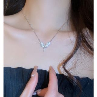 【新入荷】✨キラキラ✨天使の羽　ネックレス ピアス　サージカルステンレス (ネックレス)